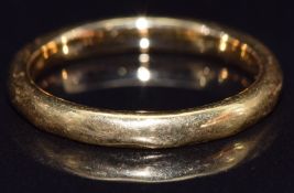 A 22ct gold wedding band/ ring, size J, 3.5g