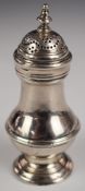 Georgian hallmarked silver pepper, London 1752, maker Jabez Daniell, height 11cm, weight 69g