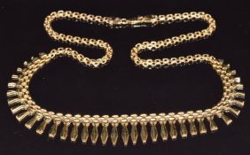 A 9ct gold Cleopatra style necklace, 11.2g