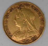 Queen Victoria 1900 gold half sovereign