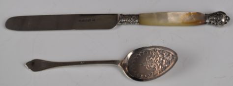 Edward VII hallmarked silver jam spoon, Sheffield 1909, maker Levesley Brothers, together with a