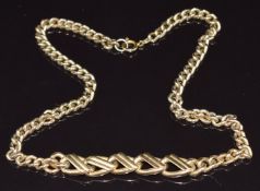 A 9ct gold necklace made up of curb links, 12.3g