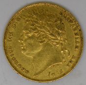 George IV 1822 gold full sovereign, VF+
