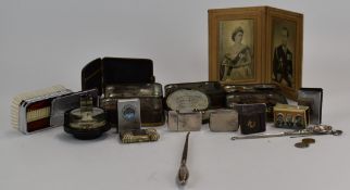 Collectables including Art Nouveau hairpin, cased studs, mid century overseas coinage, vesta