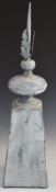 A distressed metal finial or garden ornament, H68cm