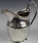 Georgian hallmarked silver milk jug with engraved decoration, London 1804, maker's mark rubbed but