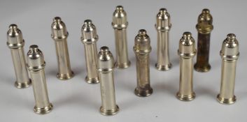 Ten novelty hallmarked silver bubble blowers, commissioned by the vendor as a novelty item for