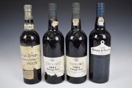 Two Taylor's Vintage Port 1983, Quinta do Vesuvio Vintage Port 1999 and bottle of Abel Pereira da