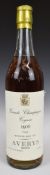 Averys Grande Champagne Cognac 1906 vintage, bottled in June 1974, 65% proof