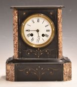 French slate clock, serial number to movement 1608 58, with Roman enamel dial and Breguet style