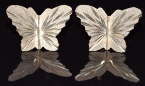 A pair of gold earrings in the form of butterflies, 1.6g