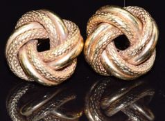 A pair of 9ct gold knot earrings, 2.3g