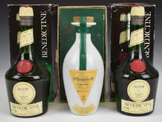Two Benedictine Liqueur 23¾ fl oz, 69% proof, in presentation boxes, together with a bottle Jas
