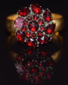 A 22ct gold ring, London 1886, mounted with a section of Victorian ring set with Boheminum cut