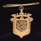 Victorian 9ct gold fob, Birmingham 1896, 12.5g