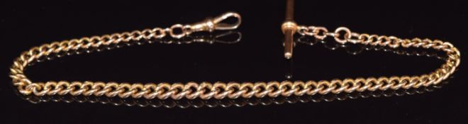 A c1900 15ct gold graduated Albert/watch chain, 37.3g