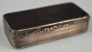 William IV hallmarked silver snuff box with engine turned decoration and gilt interior, Birmingham