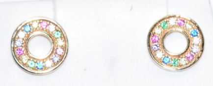 Sif Jakobs pair of silver gilt earrings set with paste