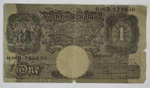 WW2 Nazi propaganda banknote, obverse British £1 note reverse anti British propaganda in Arabic,