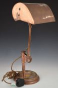 Anglepoise style vintage copper adjustable desk lamp, H27cm