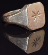 A 9ct gold signet ring, size S/T, 7.3g