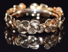 Chaumet 18ct gold ring in a floral design, in original box, size N, 5.9g