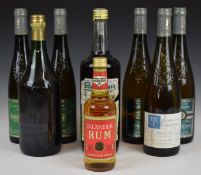 Six bottles of Bonnezeaux Prestige 13% vol, vintage Raunikas Jager Tee, 50% vol, half a bottle of