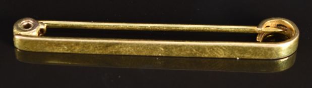 A 9ct gold brooch/tie pin, 2.3g