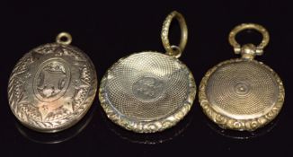 Three Victorian lockets, one dated 1843