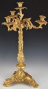 A large gilt metal Royalcore candelabra, H74cm