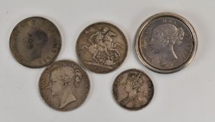 Queen Victoria crowns including Jubilee young head 1845, a further example in mount and a George