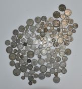 Approximately 700g of mixed UK silver coinage, Queen Victoria onwards