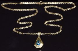 A 14k gold necklace and pendant, 4.3g