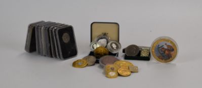 Silver cased commemorative crown, silver Dragon coin and silver £2 coin, together with various