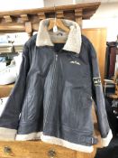 A brown leather Royal Airforce style jacket, XXL.