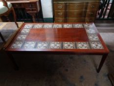 A Danish tiled coffee table