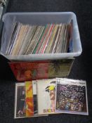A box of large quantity of motion picture and sound track vinyl records.