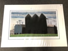 Mackenzie Thorpe : South Bank Sunday Morning, photo lithograph in colours, numbered 105/495,