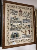 A George VI tapestry sampler, dated May 12 1937.