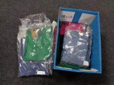 A box of new and un-worn clothing,