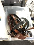 A quantity of leather belts.