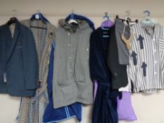 A small quantity of clothing to include gent's jacket, XXL toweling cloak,