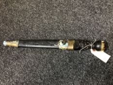 A reproduction Scottish dirk in sheath with 'jewelled' hilt