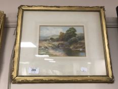 Harry Sticks : A river with bridge beyond, watercolour, signed, framed.