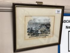 Antoni Sulek : Open Landscape with Distant Castle, watercolour and bodycolour, signed,