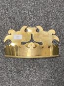 A George III brass wall pocket CONDITION REPORT: 14cm high, 25cm wide and 7cm deep.