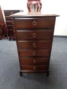 A Stag narrow six drawer chest CONDITION REPORT: 53cm wide by 47cm deep by 98cm