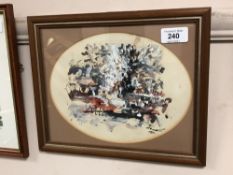 Antoni Sulek : Abstract Study, watercolour with bodycolour, signed, 18 cm x 23 cm, framed.