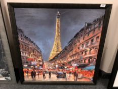 Henderson Cisz : Le Tour Eiffel, hand embellished giclee print in colours on canvas,