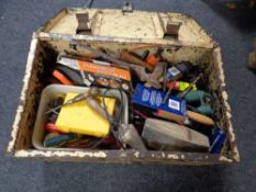 A metal tool chest of tools